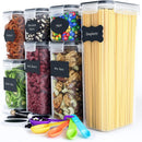 7 Pieces Plastic BPA Free Food Storage Containers for Kitchen (Black) - RnR Galore