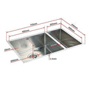 715x440mm Handmade Stainless Steel Undermount / Topmount Kitchen Sink with Waste - RnR Galore