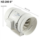 8" Inch Silent Extractor Fan Duct Hydroponic Inline Exhaust Vent Industrial - RnR Galore