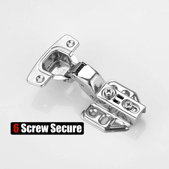 8 Pack 304 Stainless Steel Cabinet Hinges 100 Degree Soft Closing Insert Overlay Door Hinge Nickel Plated Finish - RnR Galore