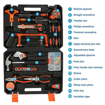82 Pcs Household Hand Tools Set Hand Tool Kit for Home Office Car Repair Tools - RnR Galore