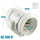 8inch Extractor Fan Duct Hydroponic Inline Exhaust Vent Industrial - RnR Galore