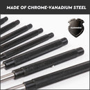 8Pc Heavy Duty Long Pin Punch Set 2.4 to 10mm Drift Roll Nail Steel Flat End New - RnR Galore