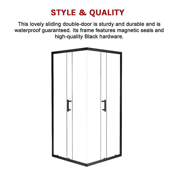 900 x 1000mm Sliding Door Nano Safety Glass Shower Screen By Della Francesca - RnR Galore