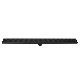 900mm Bathroom Shower Black Grate Drain w/Centre outlet Floor Waste Square Pattern - RnR Galore