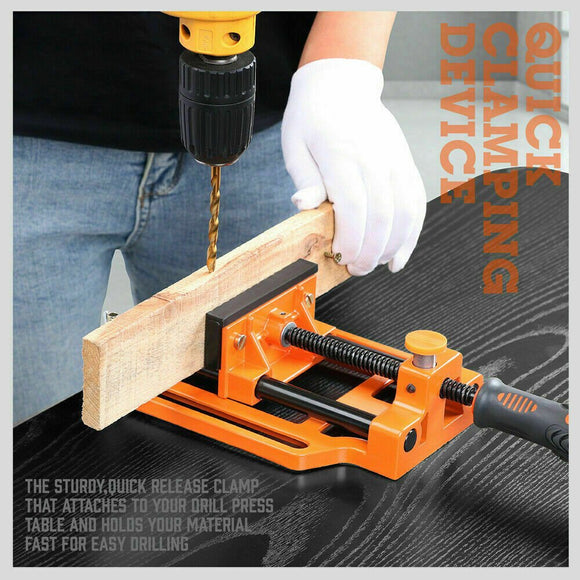 90mm Drill Press Bench Vice Quick Release Clamp Jaw Soft Grip Hand Pads Woodwork - RnR Galore