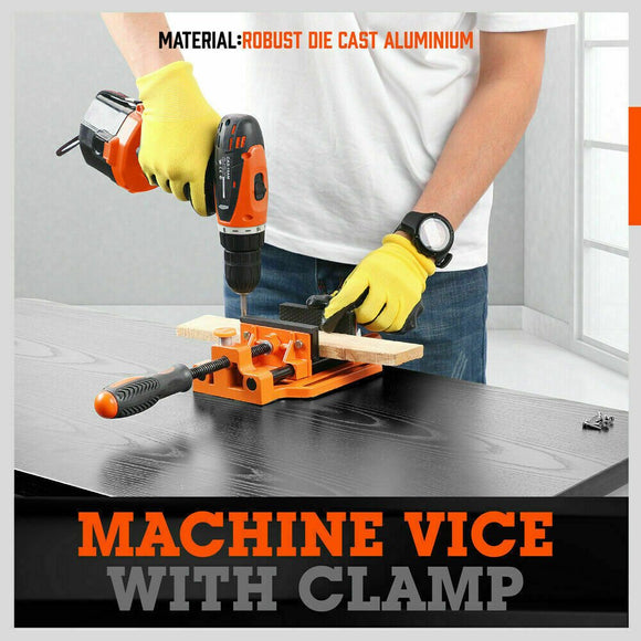 90mm Drill Press Bench Vice Quick Release Clamp Jaw Soft Grip Hand Pads Woodwork - RnR Galore