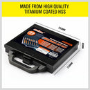 99Pc Drills Set HSS Titanium Coated Wood Plastic Metal Metric 1.5 - 10mm With Case - RnR Galore