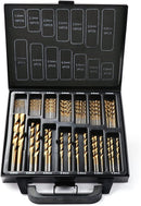 99Pc Drills Set HSS Titanium Coated Wood Plastic Metal Metric 1.5 - 10mm With Case - RnR Galore