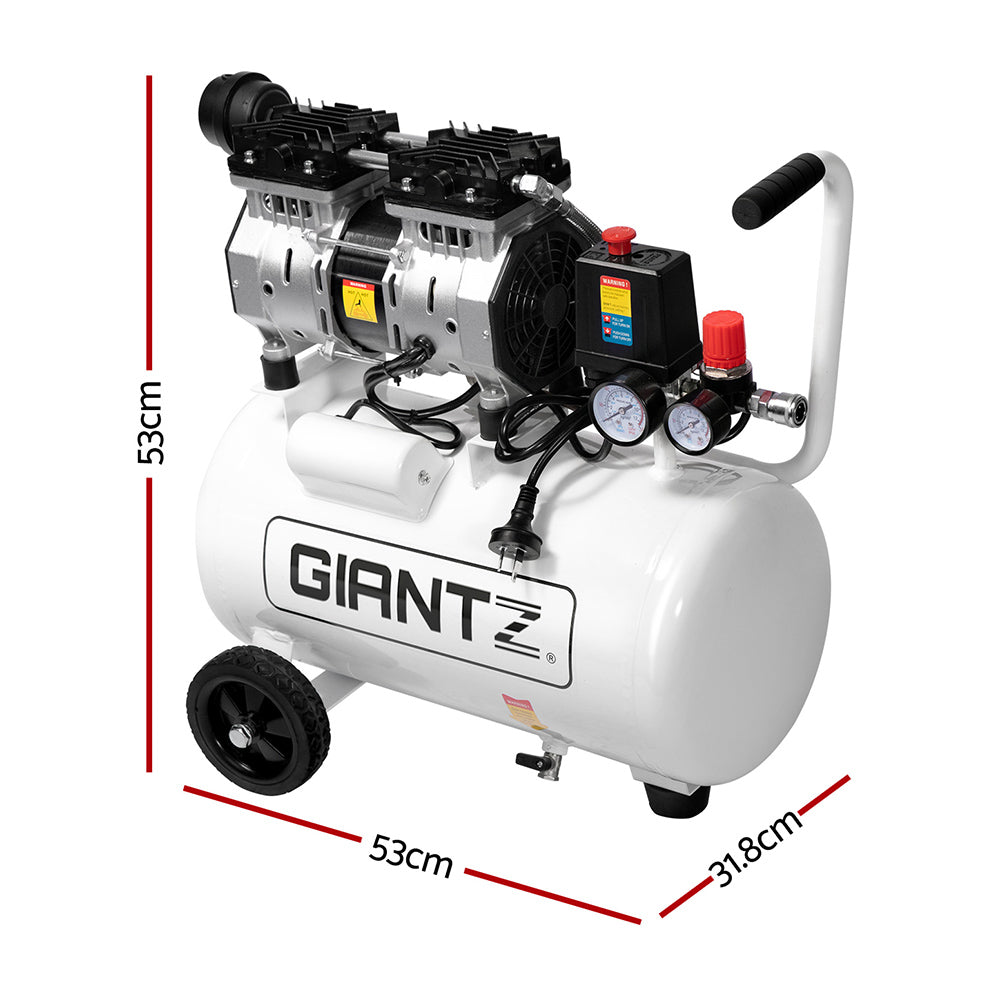 Giantz 24L Air Compressor 40 L/min 115psi Oil-Free Electric Portable Inflator - 0