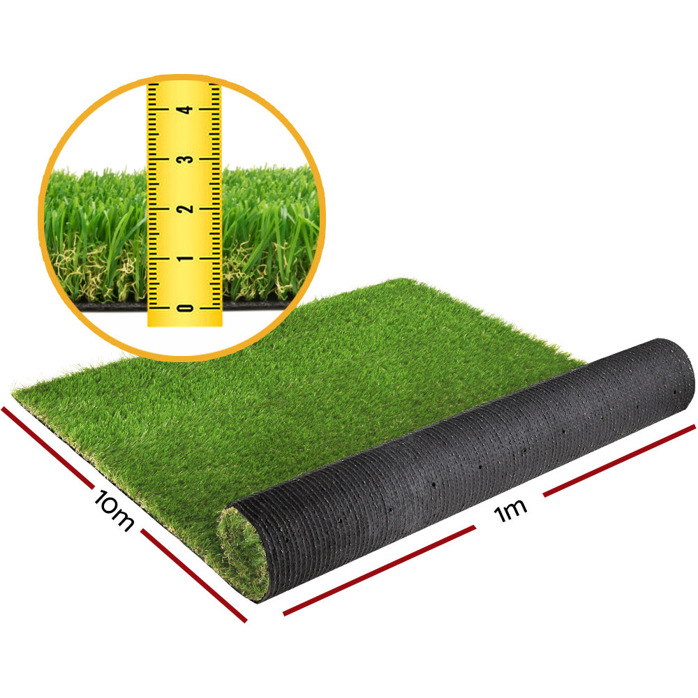 Primeturf Artificial Grass 20SQM 20mm Synthetic Fake Lawn Turf Plant Plastic 4-coloured 1mx10m - 0