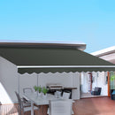 Instahut Retractable Folding Arm Awning Manual Sunshade 5Mx3M Grey-8