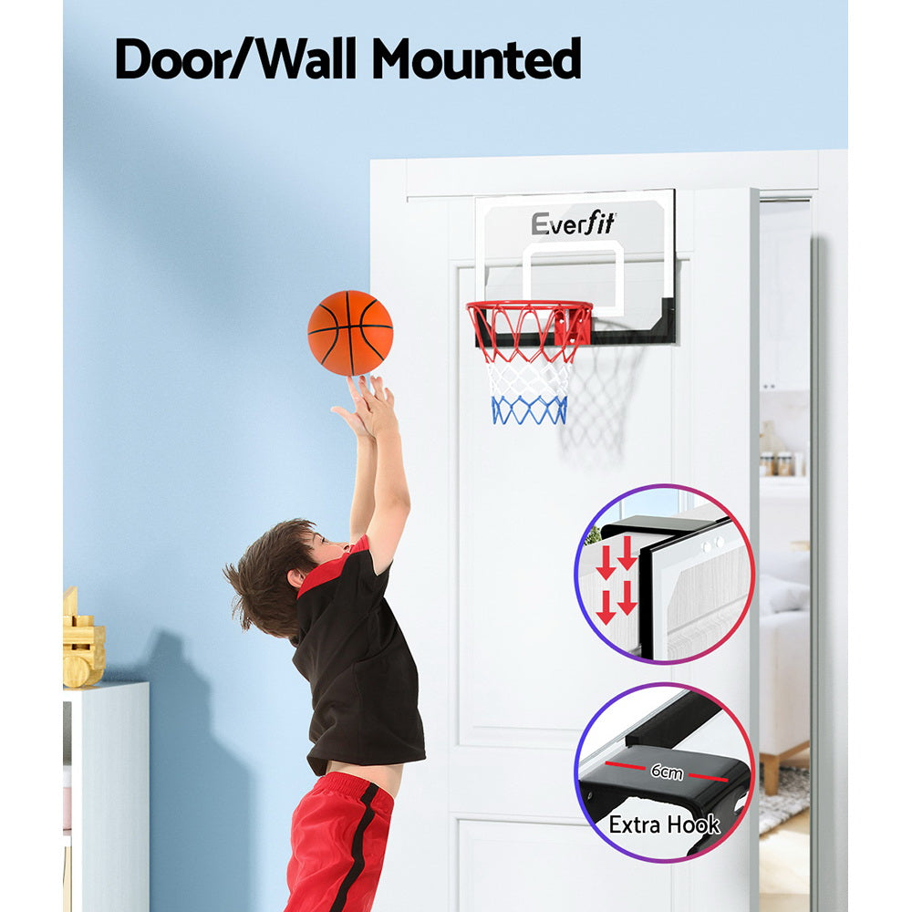 Everfit 23" Mini Basketball Hoop Backboard Door Wall Mounted Sports Kids Black