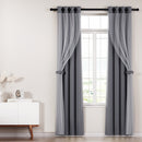 Artiss 2X 132x213cm Blockout Sheer Curtains Charcoal-7
