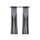 Artiss 2X 132x274cm Blockout Sheer Curtains Charcoal-3