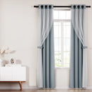 Artiss 2X 132x274cm Blockout Sheer Curtains Light Grey-7