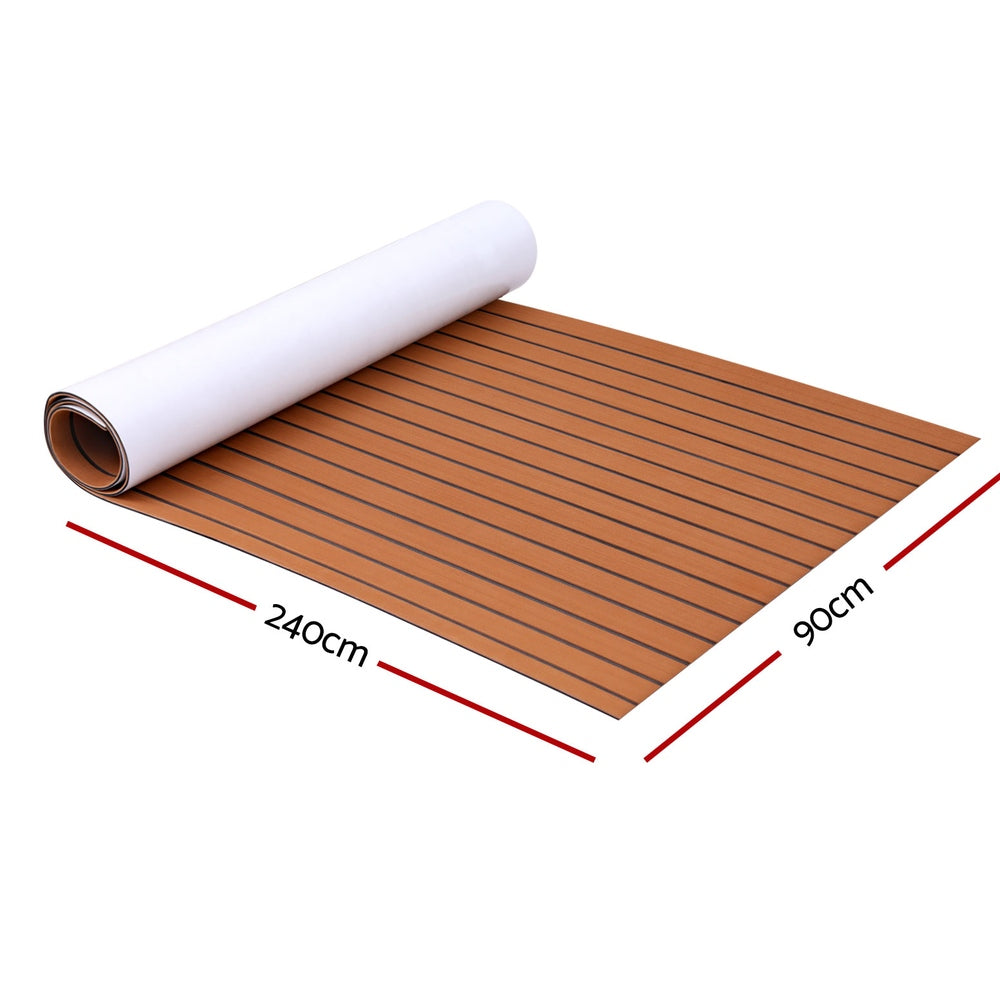 Seamanship EVA Foam Boat Flooring Mat Decking Sheet 240x90x0.6cm Dark Brown - 0