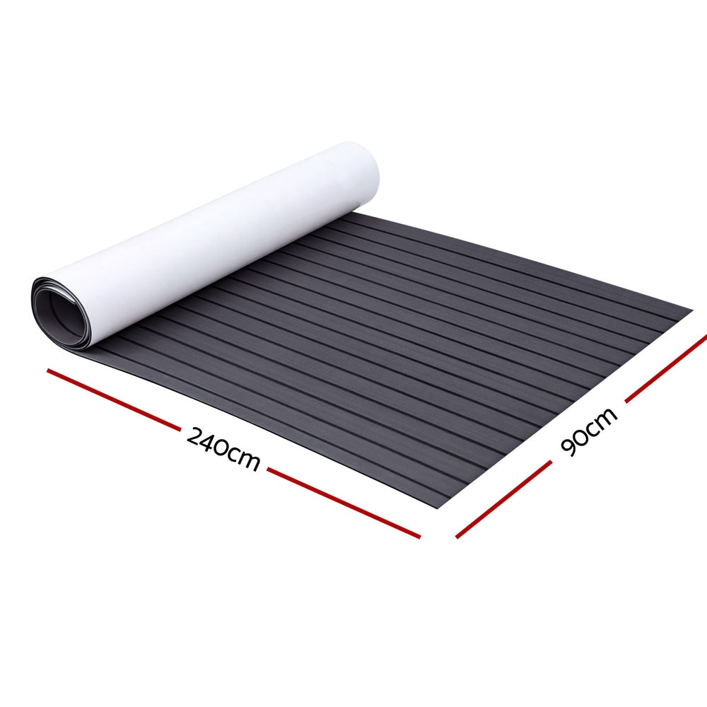 Seamanship EVA Foam Boat Flooring Mat Decking Sheet 240x90x0.6cm Dark Grey Decor - 0