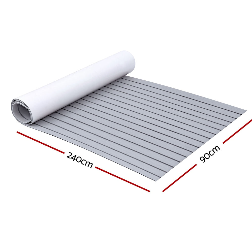 Seamanship EVA Foam Boat Flooring Mat Decking Sheet 240x90x0.6cm Light Grey - 0