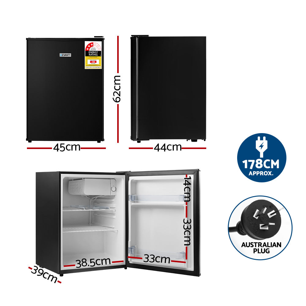 Devanti 70L Bar Fridge Black - 0