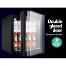 Devanti 46L Bar Fridge Glass Door w/Light Black-5