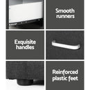 Artiss Bedside Table 2 Drawers Fabric - CADEN Charcoal-6