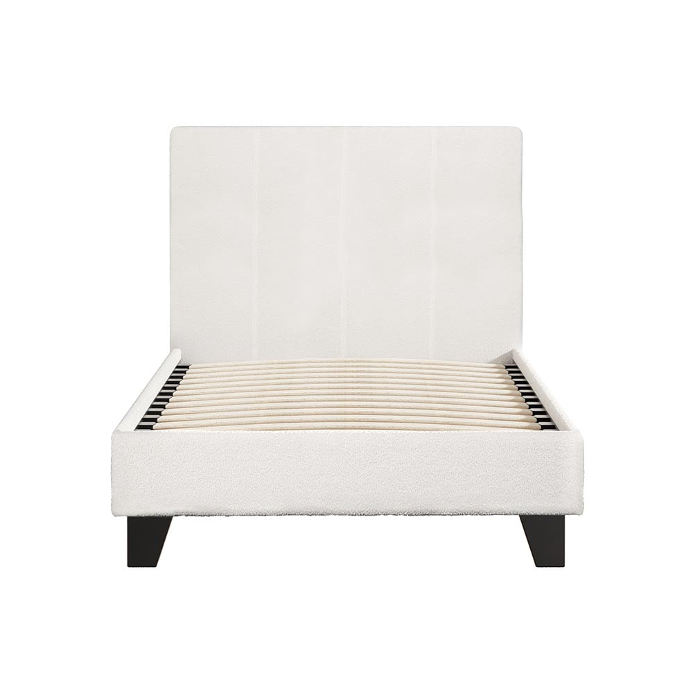Artiss Bed Frame Single Size Boucle Fabric Mattress Base Platform Wooden