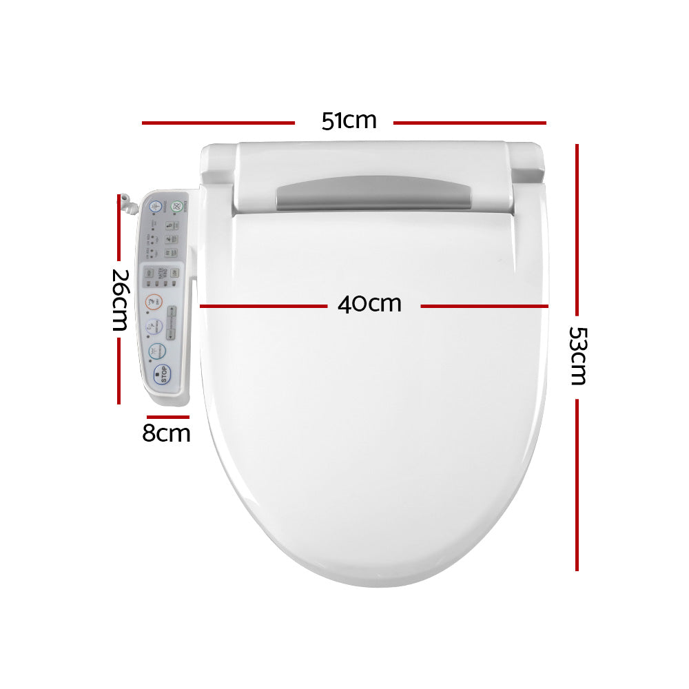 Cefito Electric Bidet Toilet Seat Cover Auto Smart Water Wash Dry Panel Control - 0