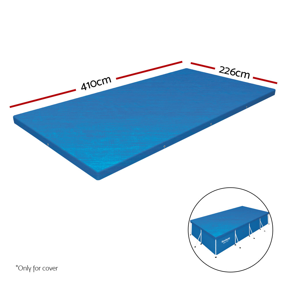 Bestway 58017 Pool Cover Fits 4x2.11m Above Ground Swimming Pool PE Blanket - 0