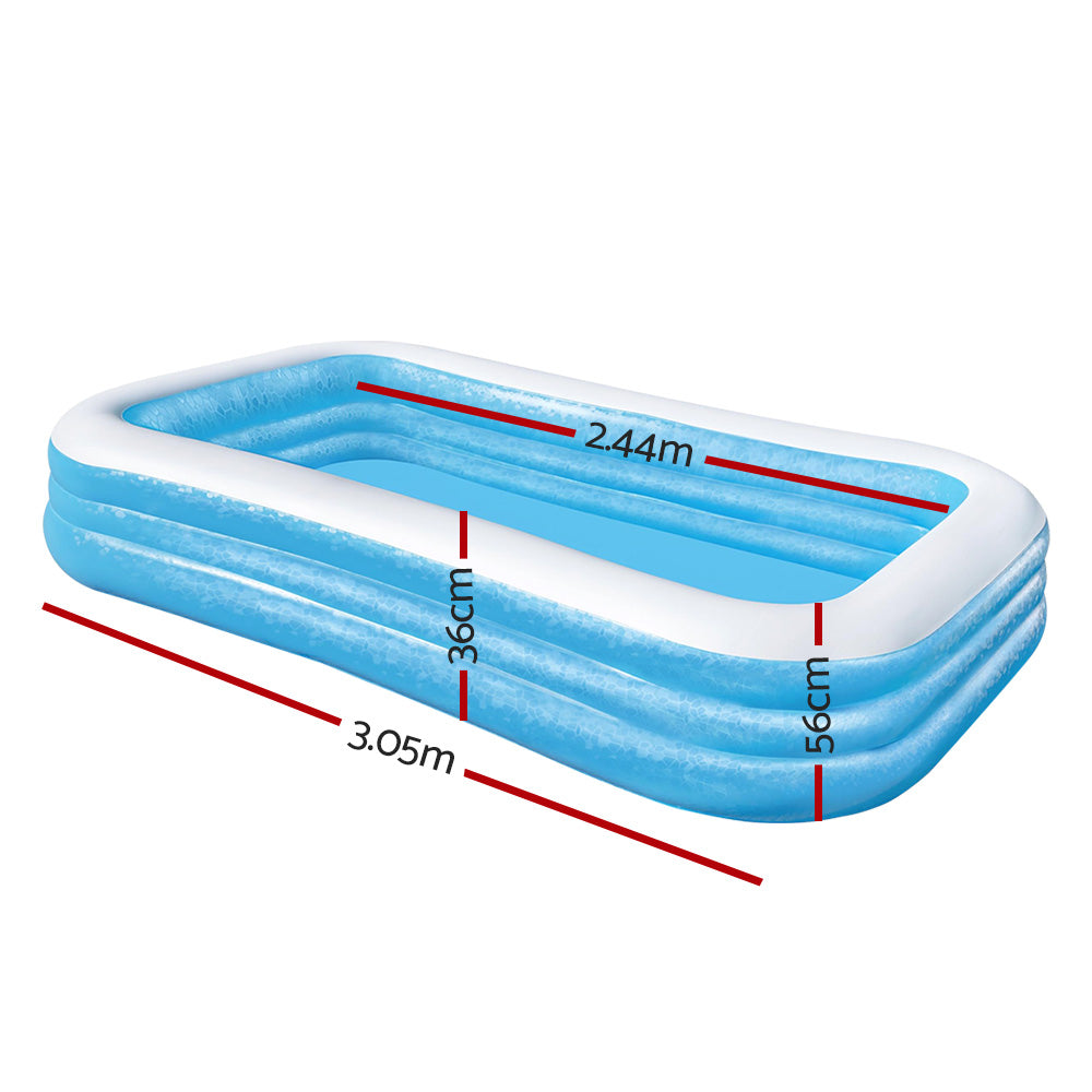 Bestway Kids Pool 305x183x56cm Inflatable Above Ground Swimming Pools 1161L - 0