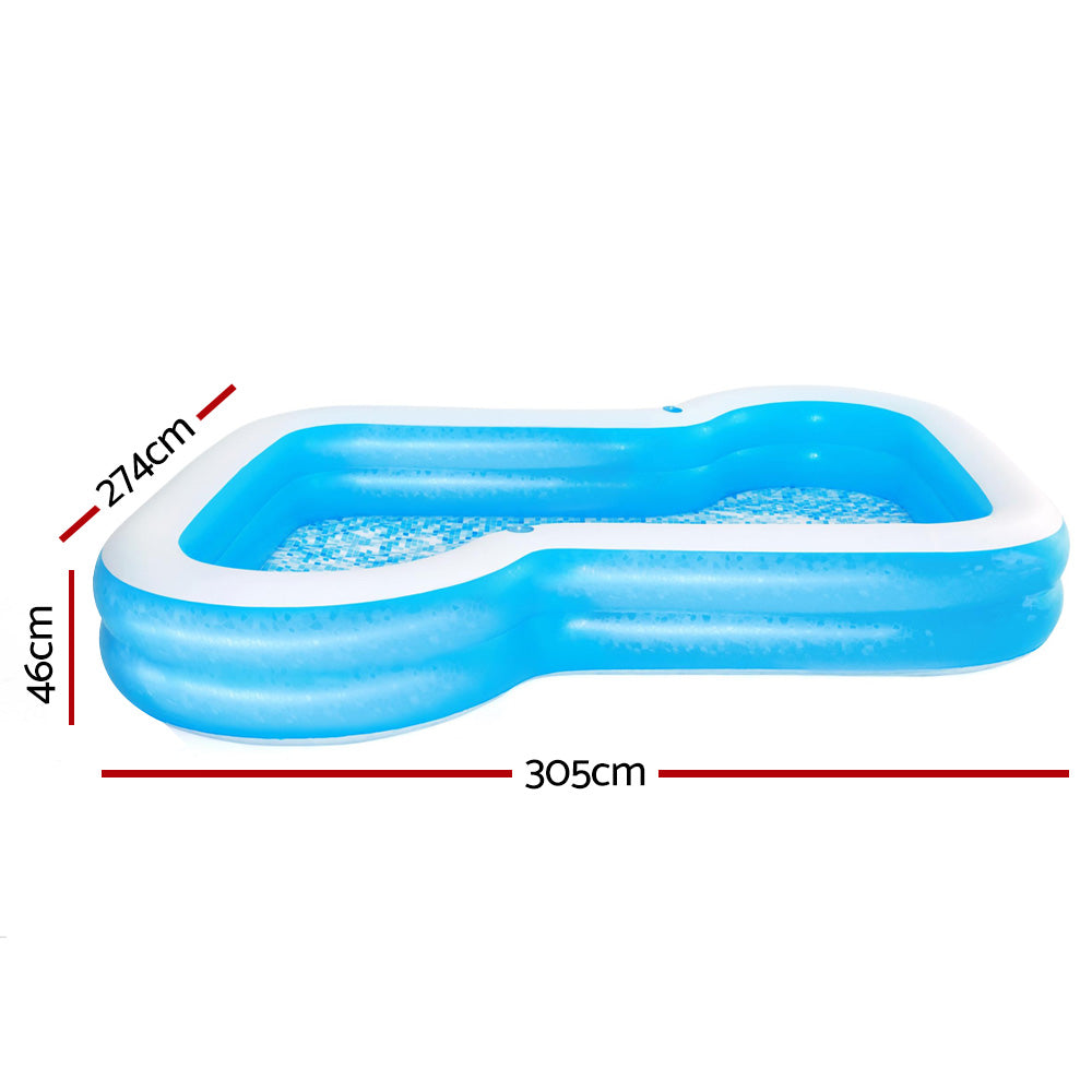 Bestway Kids Pool 305x274x46cm Inflatable Above Ground Swimming Pools 1207L - 0