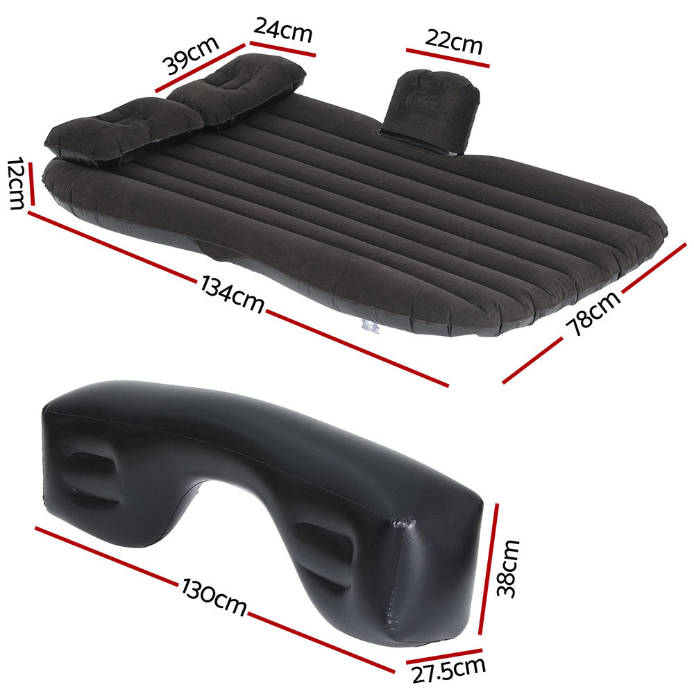 Weisshorn Car Mattress 134x78 Inflatable SUV Back Seat Camping Bed Black - 0