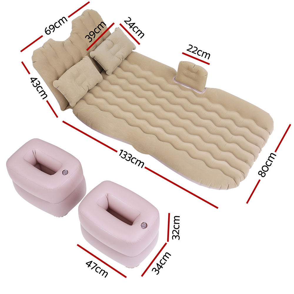 Weisshorn Car Mattress 176x80 Inflatable SUV Back Seat Camping Bed Beige - 0