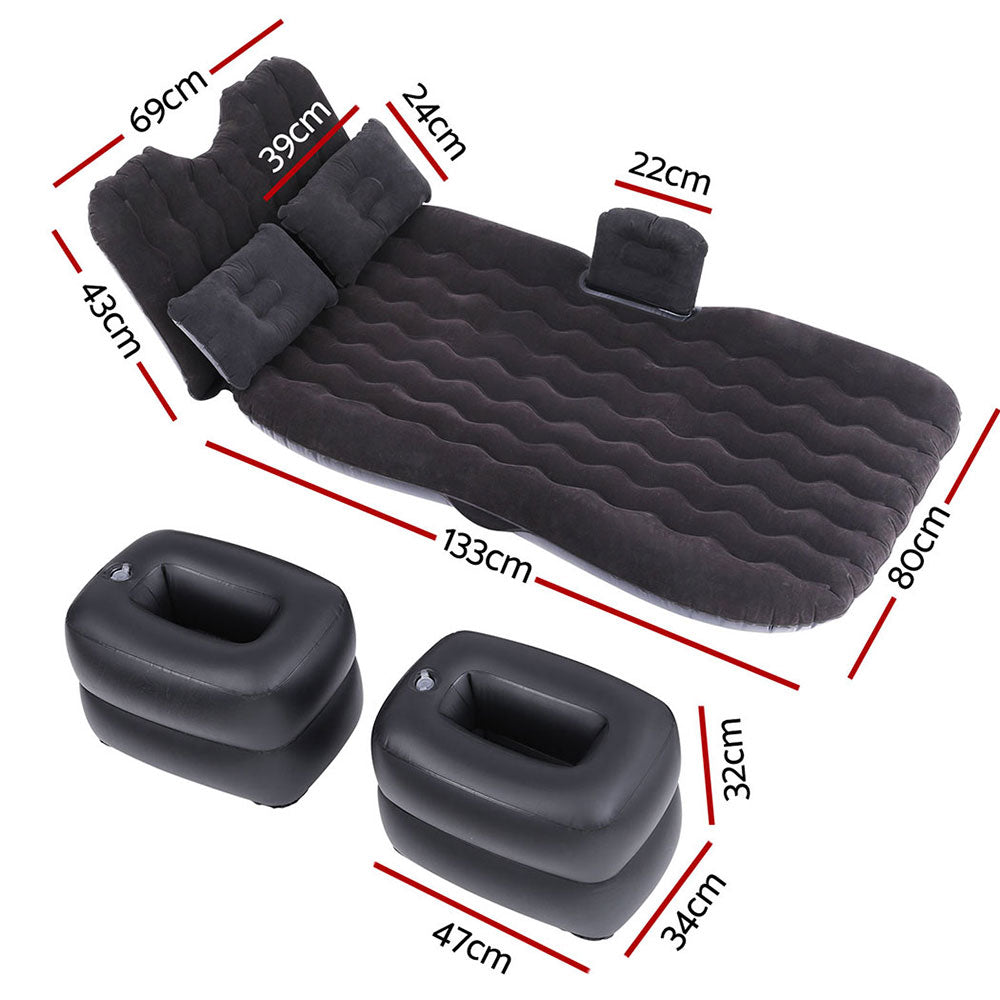 Weisshorn Car Mattress 176x80 Inflatable SUV Back Seat Camping Bed Charcoal - 0