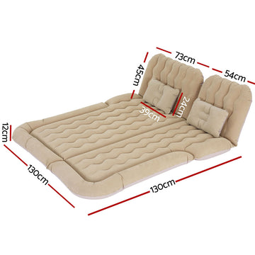 Weisshorn Car Mattress 175x130 Inflatable SUV Back Seat Camping Bed Beige - 0
