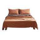 Cosy Club Cotton Bed Sheets Set Orange Brown Cover Double-1