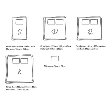 Cosy Club Cotton Bed Sheets Set Navy Grey Cover Single - 0