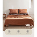 Cosy Club Cotton Bed Sheets Set Orange Brown Cover Single-3