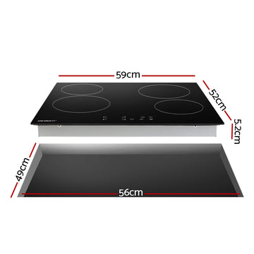 Devanti Electric Ceramic Cooktop 60cm Touch Control - 0