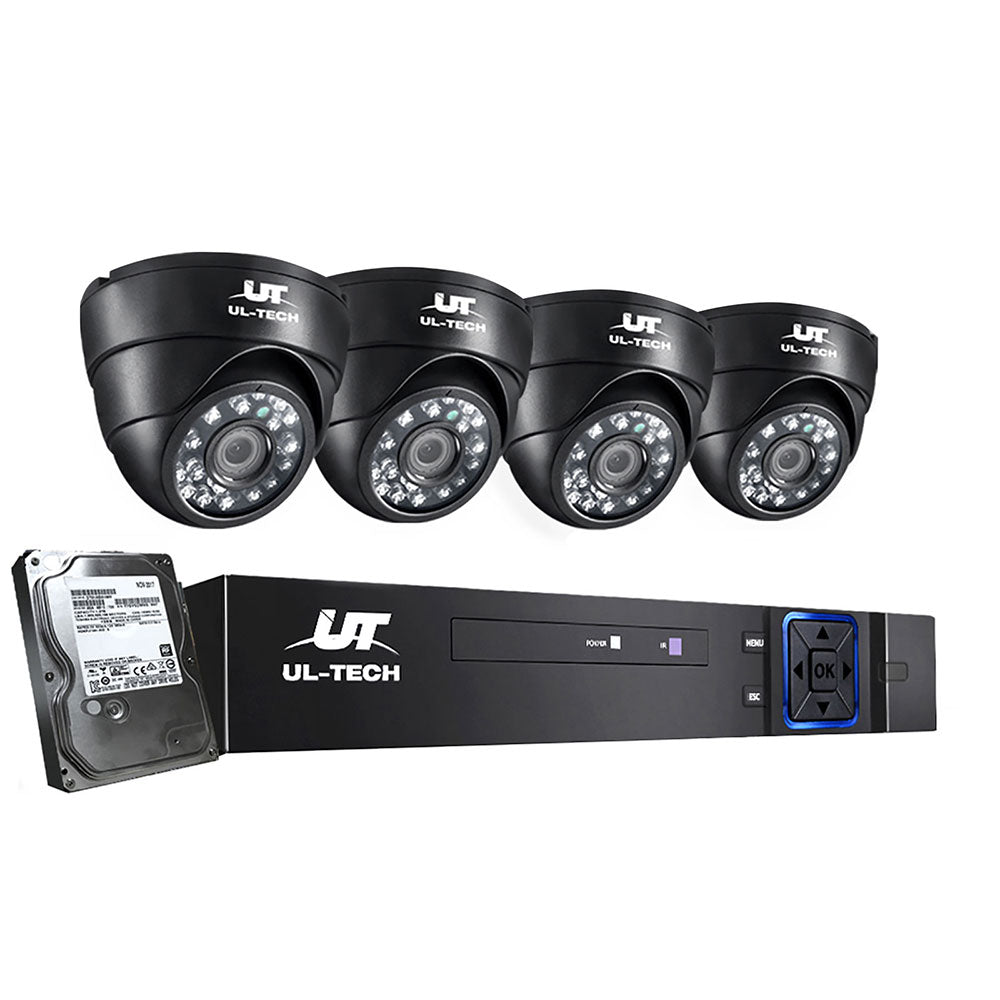 UL-tech CCTV Security System 4CH DVR 4 Cameras 1TB Hard Drive