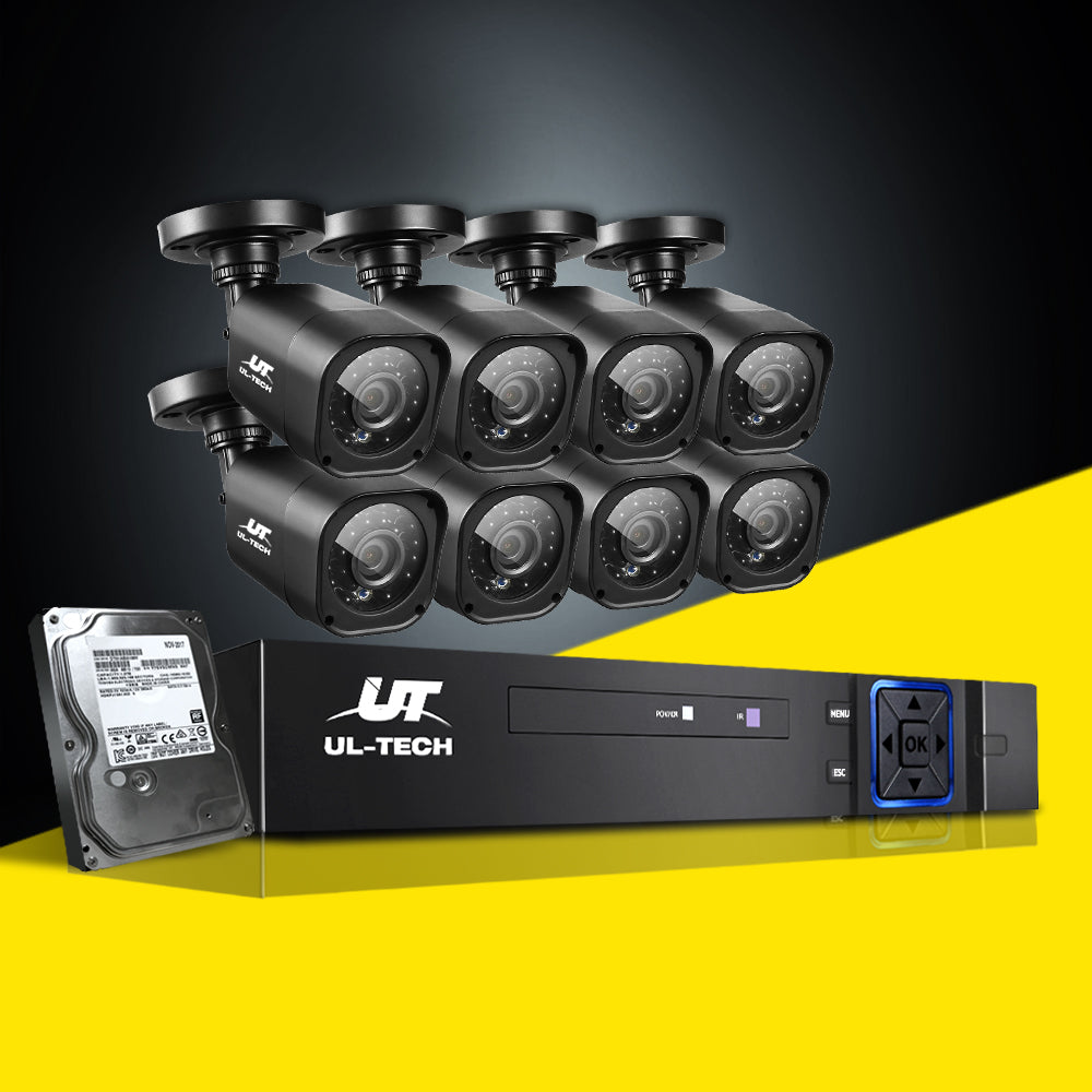 UL-tech CCTV Security System 8CH DVR 8 Cameras 2TB Hard Drive