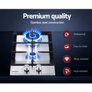 Devanti Gas Cooktop 30cm 2 Burner Silvir-4