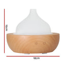 Devanti Aroma Aromatherapy Diffuser LED Oil Ultrasonic Air Humidifier Glass Wood-2