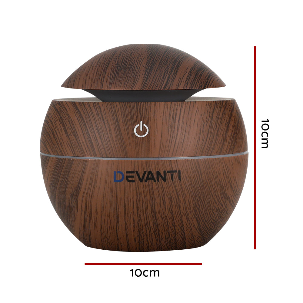 Devanti Aroma Diffuser Aromatherapy Dark Wood 130ml - 0