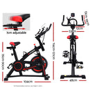 Spin Exercise Bike Flywheel Fitness Commercial Home Workout Gym Machine Bonus Phone Holder Black-2
