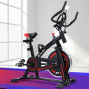 Spin Exercise Bike Flywheel Fitness Commercial Home Workout Gym Machine Bonus Phone Holder Black-7