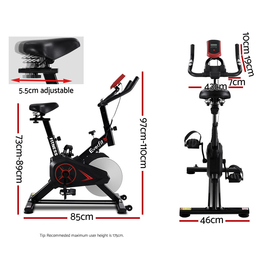 Everfit Spin Bike Exercise Bike Flywheel Cycling Home Gym Fitness Machine - 0