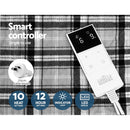 Giselle Bedding Electric Throw Rug Flannel Snuggle Blanket Washable Heated Grey and White Checkered-5
