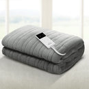 Giselle Bedding Heated Electric Throw Rug Fleece Sunggle Blanket Washable Silver-8