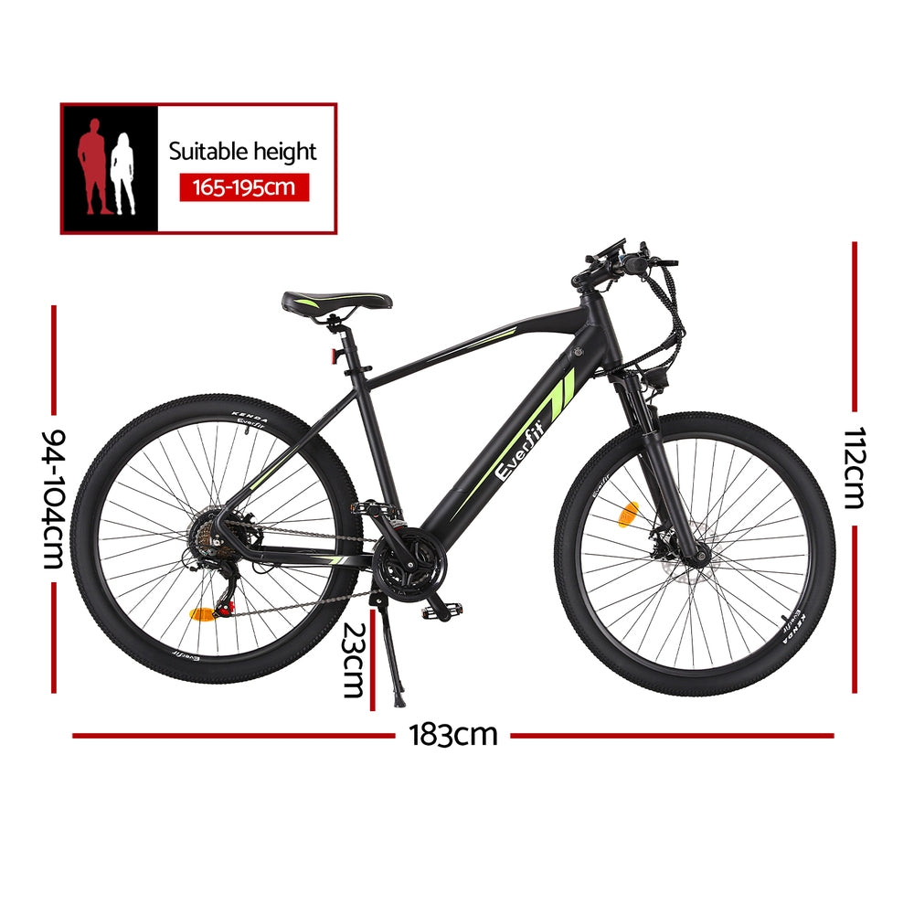 Everfit 27.5 Inch Electric Bike Mountain Bicycle eBike Battery 21 Speed - 0